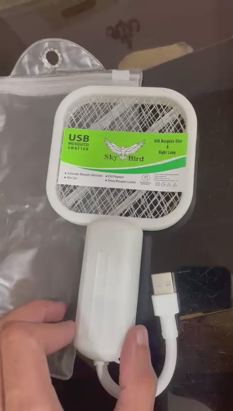USB Rechargeable Mosquito Killer Racket Portable Mosquito Repellent Racket With UV Light For Home Office Use